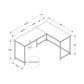 L-Shaped Corner Computer Desk with Contemporary Marble Look