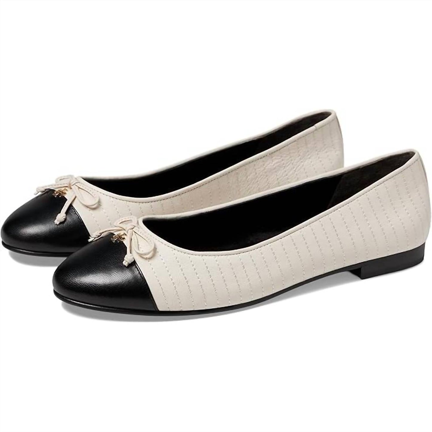 Tory Burch - Women's Cap Toe Quilted Ballet Shoes