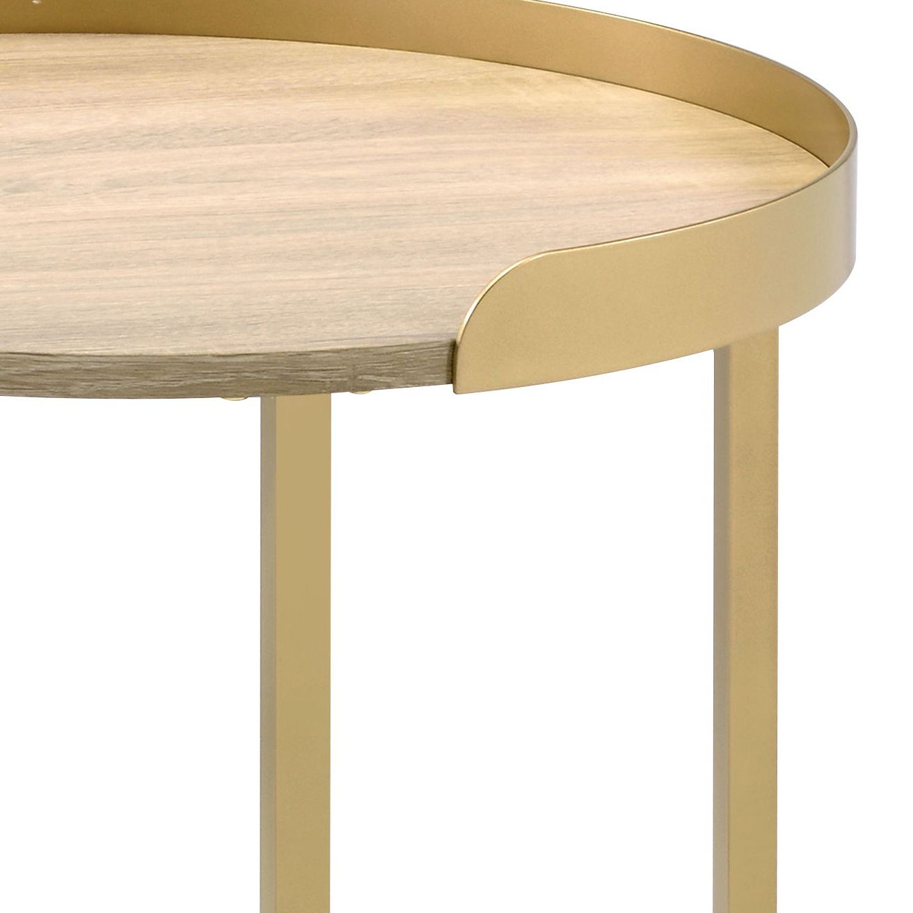 Mithea End Table - Oak / Gold