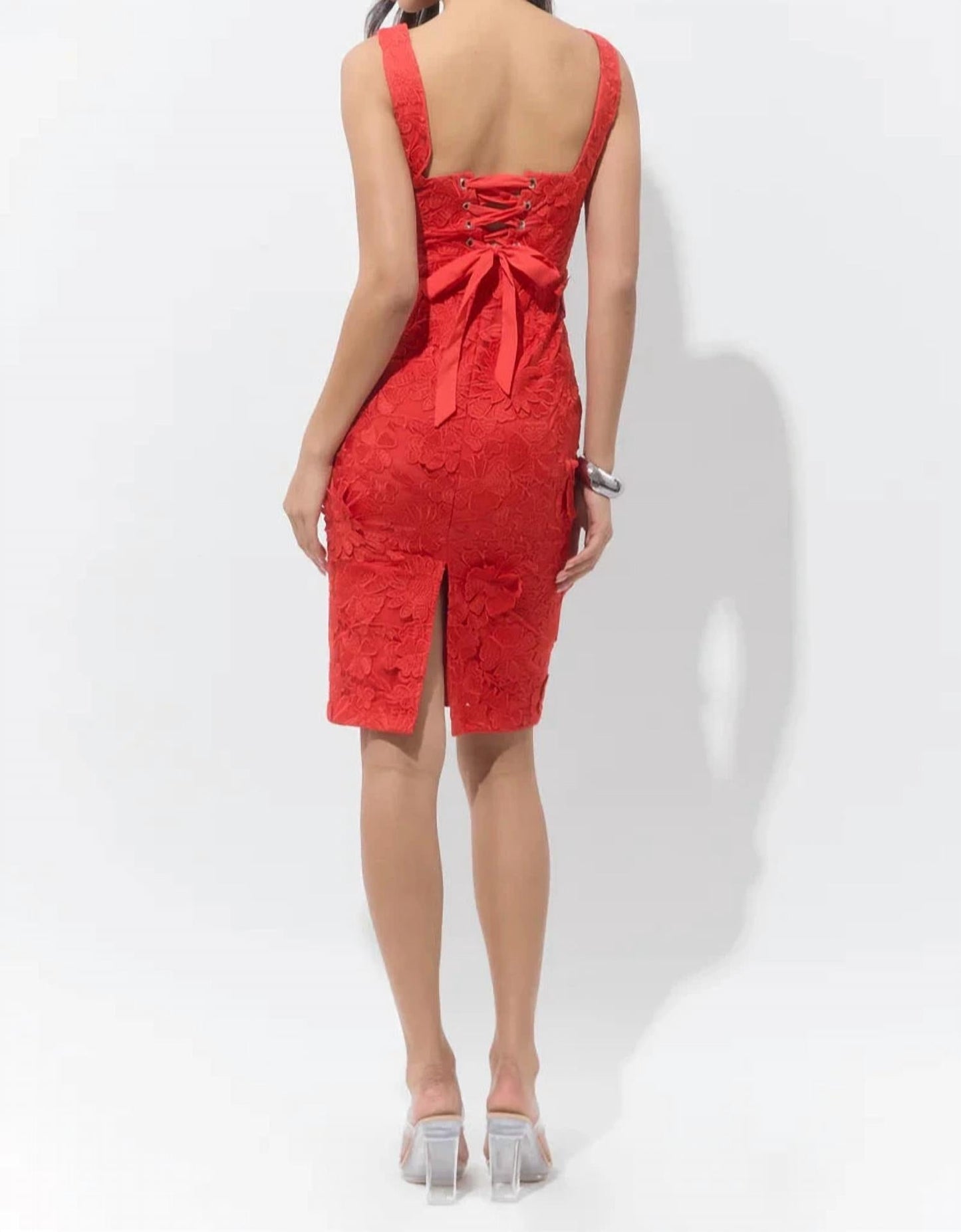 Adelyn Rae - Vonna Embroidered Flower Midi Dress