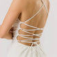 Blue Blush - Bailey Lace Up Back Mini Dress
