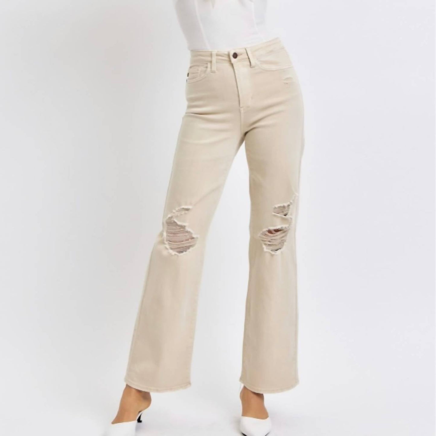 Judy Blue - High Waist Destroyed 90's Straight Jeans