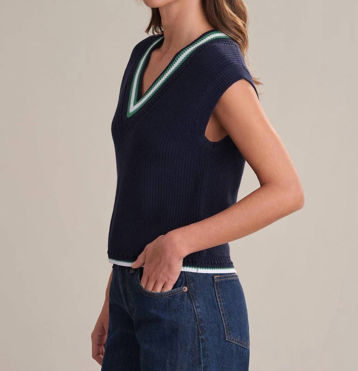 525 America - Wendy Varsity Crochet Vest