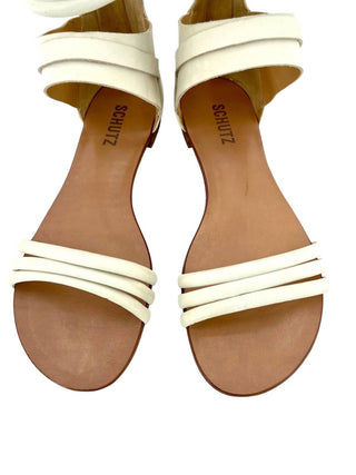 Schutz - Women's Soft Leather Strappy Gladiator Flat Sandals