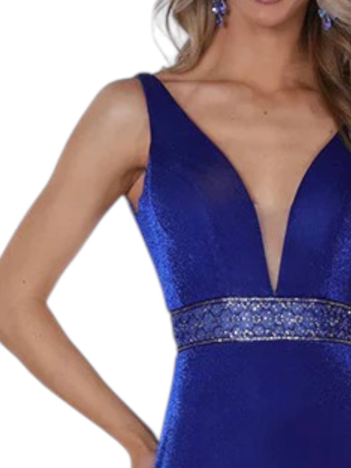 Vienna Prom - Straight Beaded Belt Prom Gown