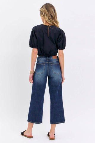 Judy Blue - Mid Rise Tummy Control Wide Leg Jeans