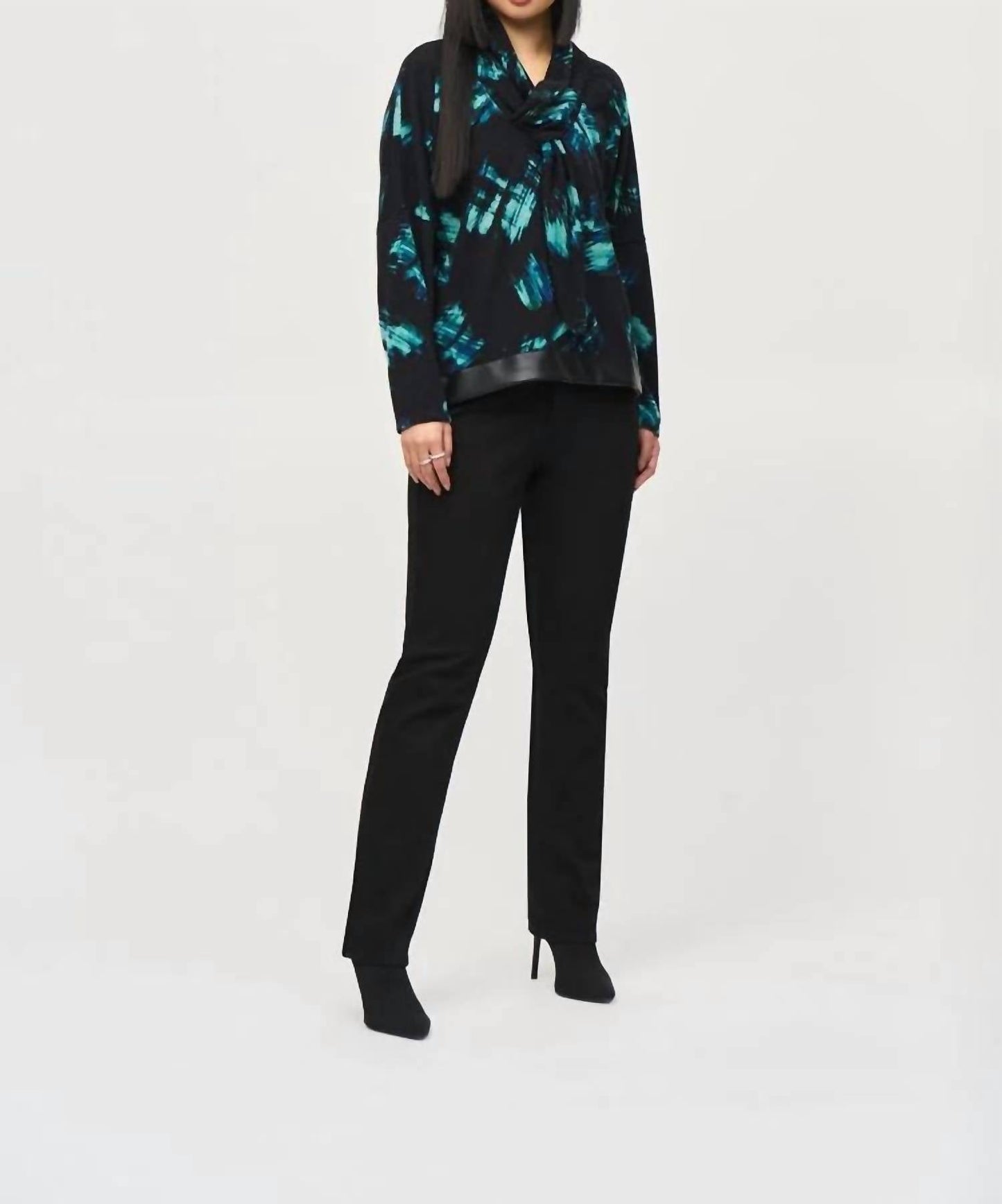 Joseph Ribkoff - Bohemian Abstract Cowl Neck Top