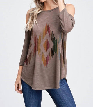 Phil Love - Aztec Cold Shoulder Top