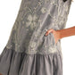 &Merci - Embellished Mixed Media Bubble Hem Mini Dress