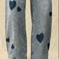 Bayeas - Women's Rosalind Heart Detail High Rise Barrel Jeans