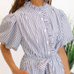 &Merci - Striped Ruffled Button Down Midi Dress