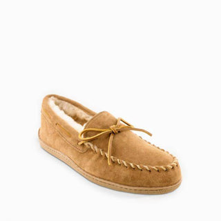 Minnetonka - Men's Sheepskin Hardsole Moccasin Shoes - Wide
