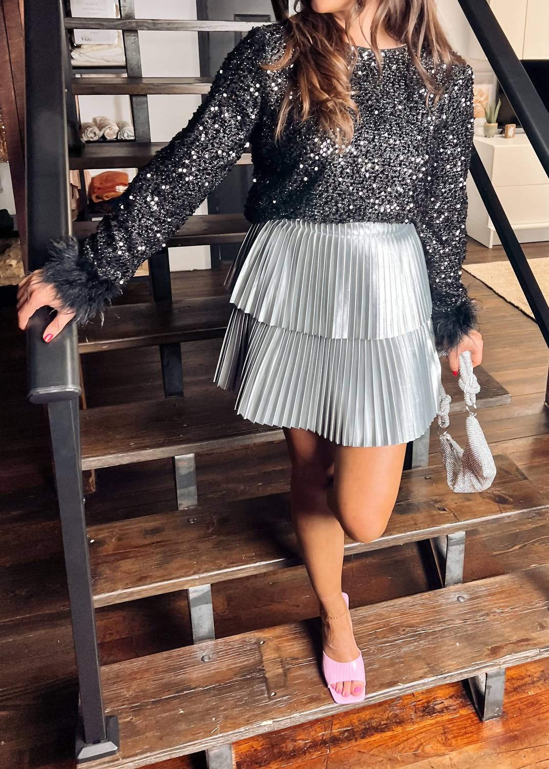 Endless Rose - Holiday Party Pleated Mini Skirt