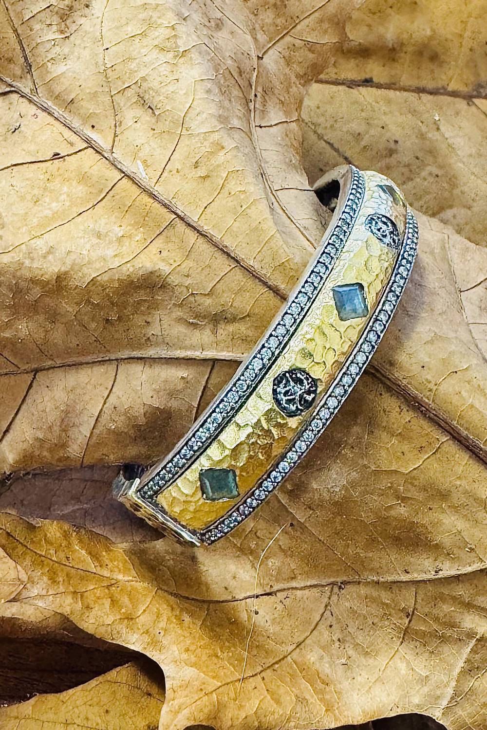 Tat2 Designs - Women's Labradorite Coin Bangle