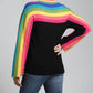 Apny - Striped Wide Arm Long Sleeve Top