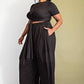 The Curve La - Plus Size Wrap Around Short Sleeve Top And Pants Set