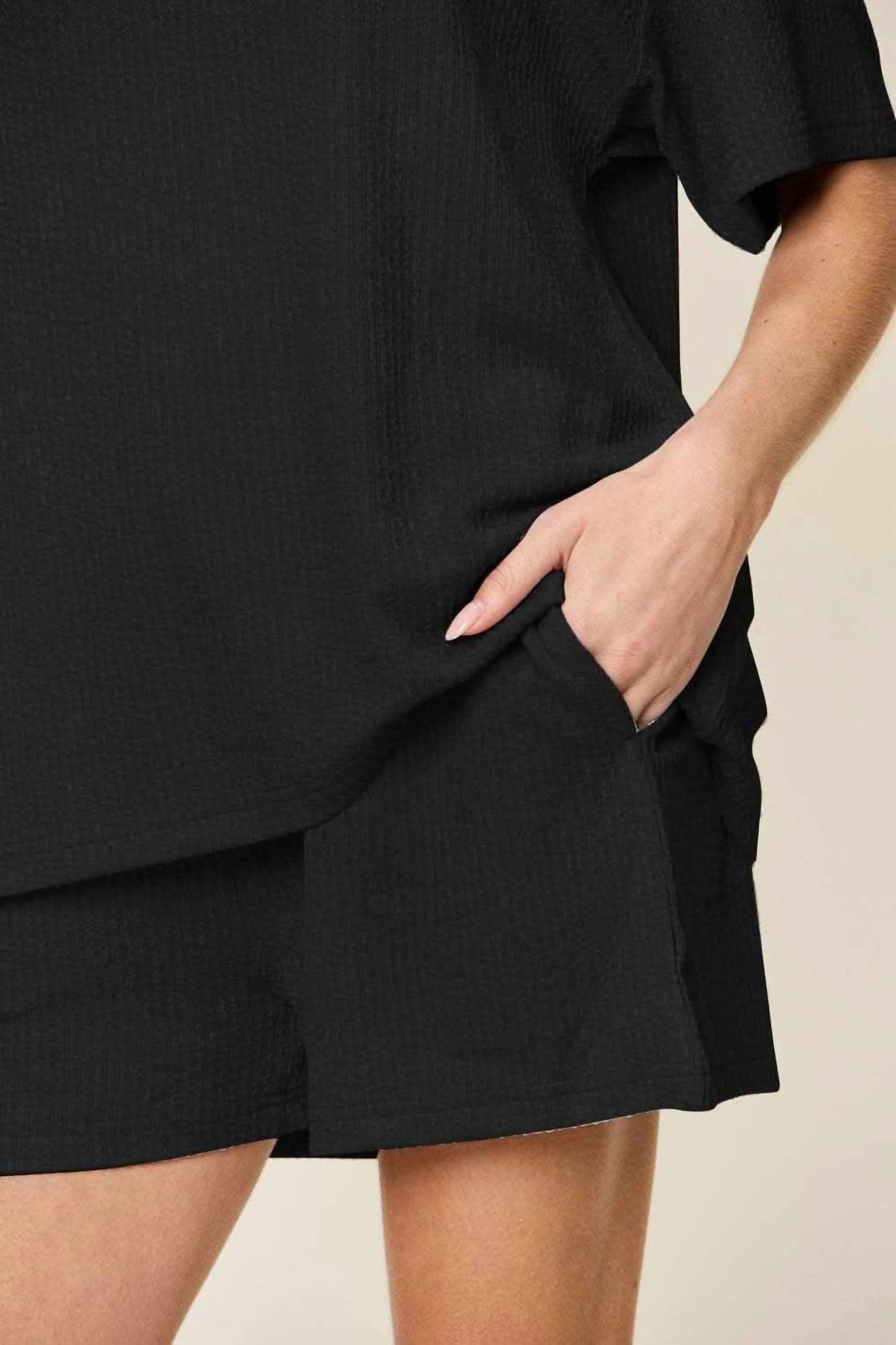 Double Take - Cozy Comfy Fit T-shirt & Shorts Set