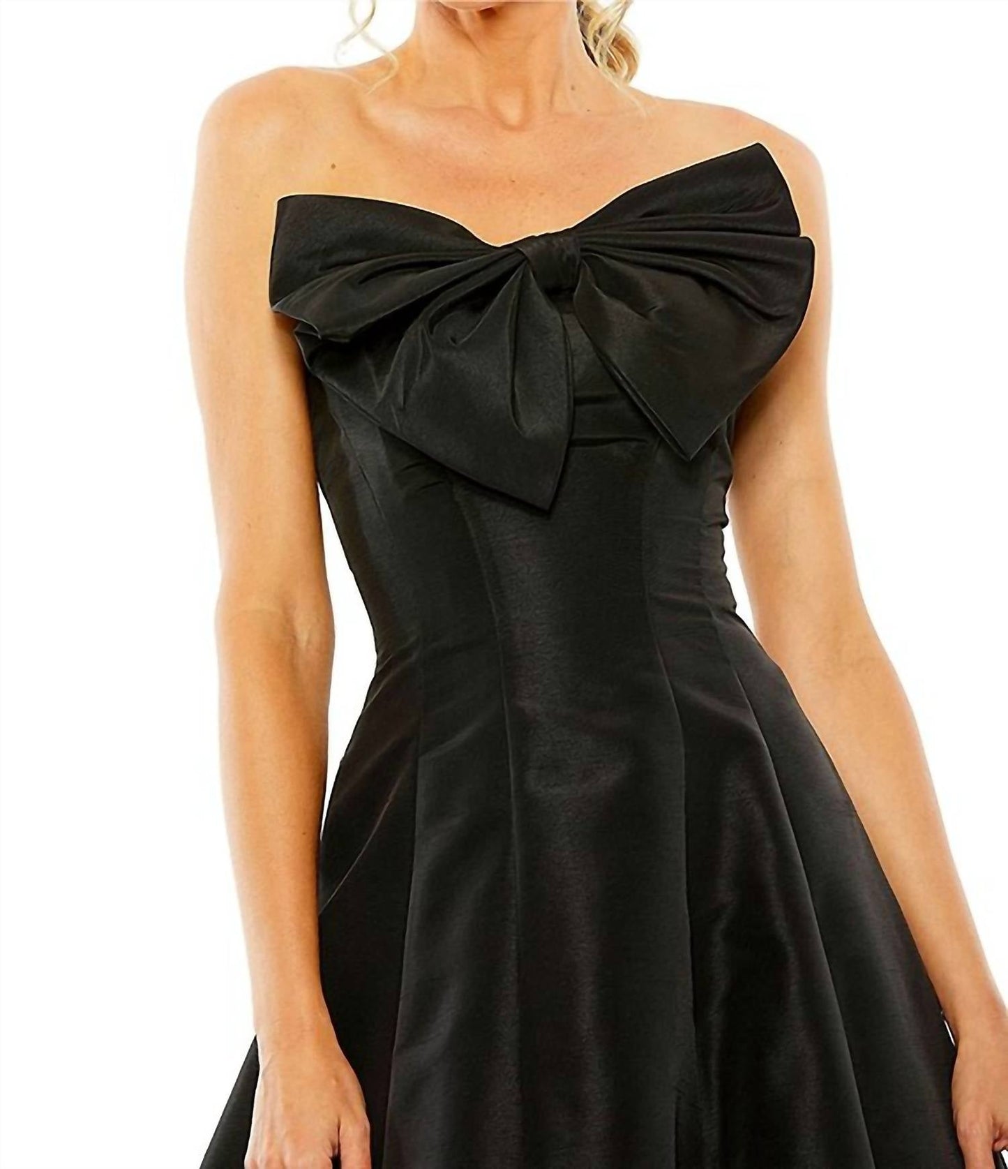 Mac Duggal - Strapless A-line Tea Length Bow Dress Size 6 $398