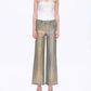 Bayeas - Metallic High Rise Wide Leg Jeans