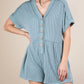 Very J - Two Tone Ribbed Knit Comfy Casual Romper