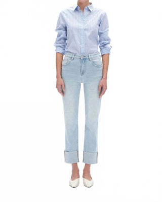 Bayeas - High Rise Straight Leg With Cuff Jeans