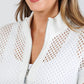 J. Society - Women's Mesh Ombre Zip Cap Sleeve Sweater