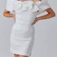 Baby Pink - Off The Shoulder Big Ruffle Mini Dress