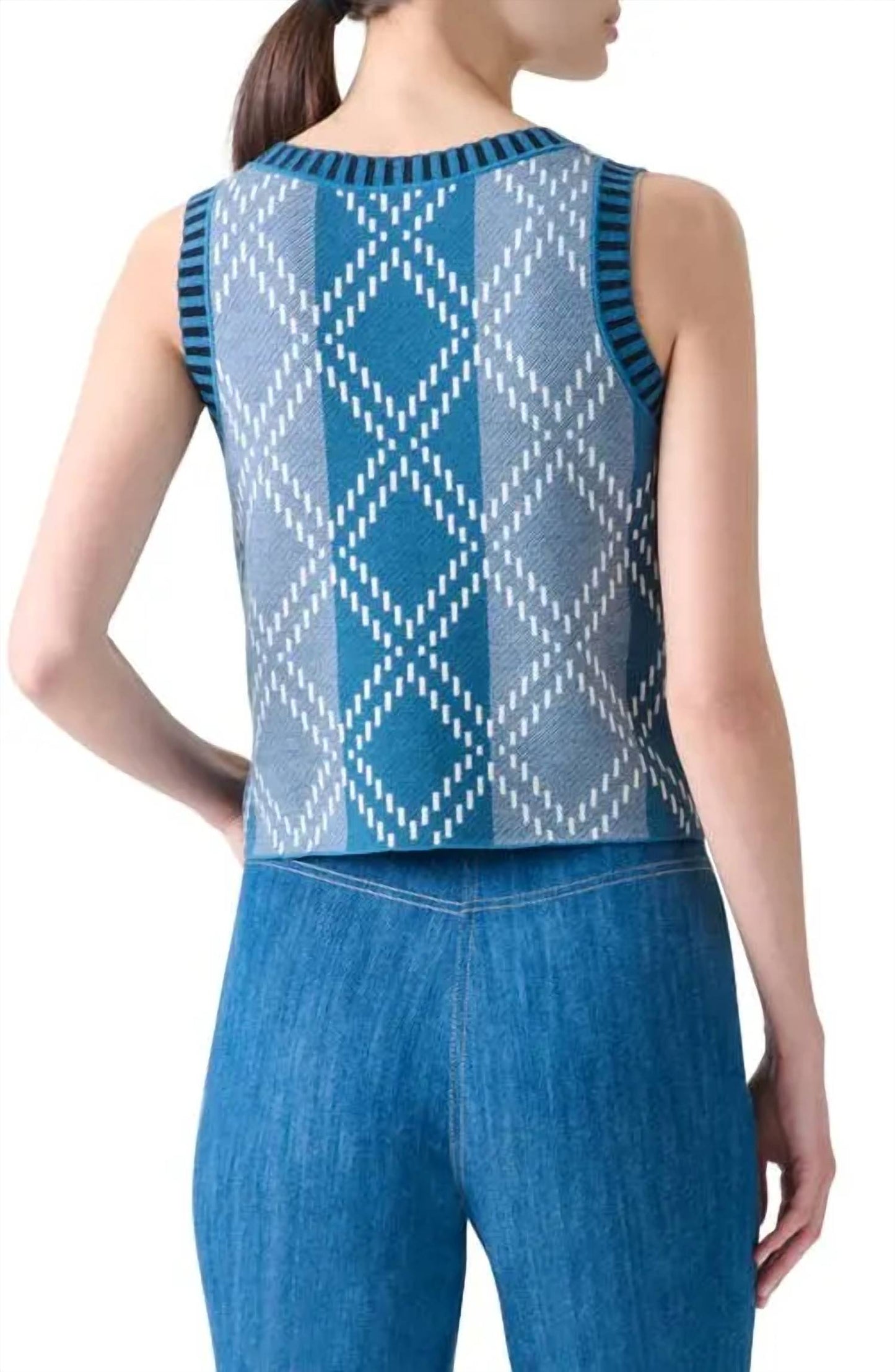Akris Punto - Merino Diamond Jacquard Knit Sweater Set