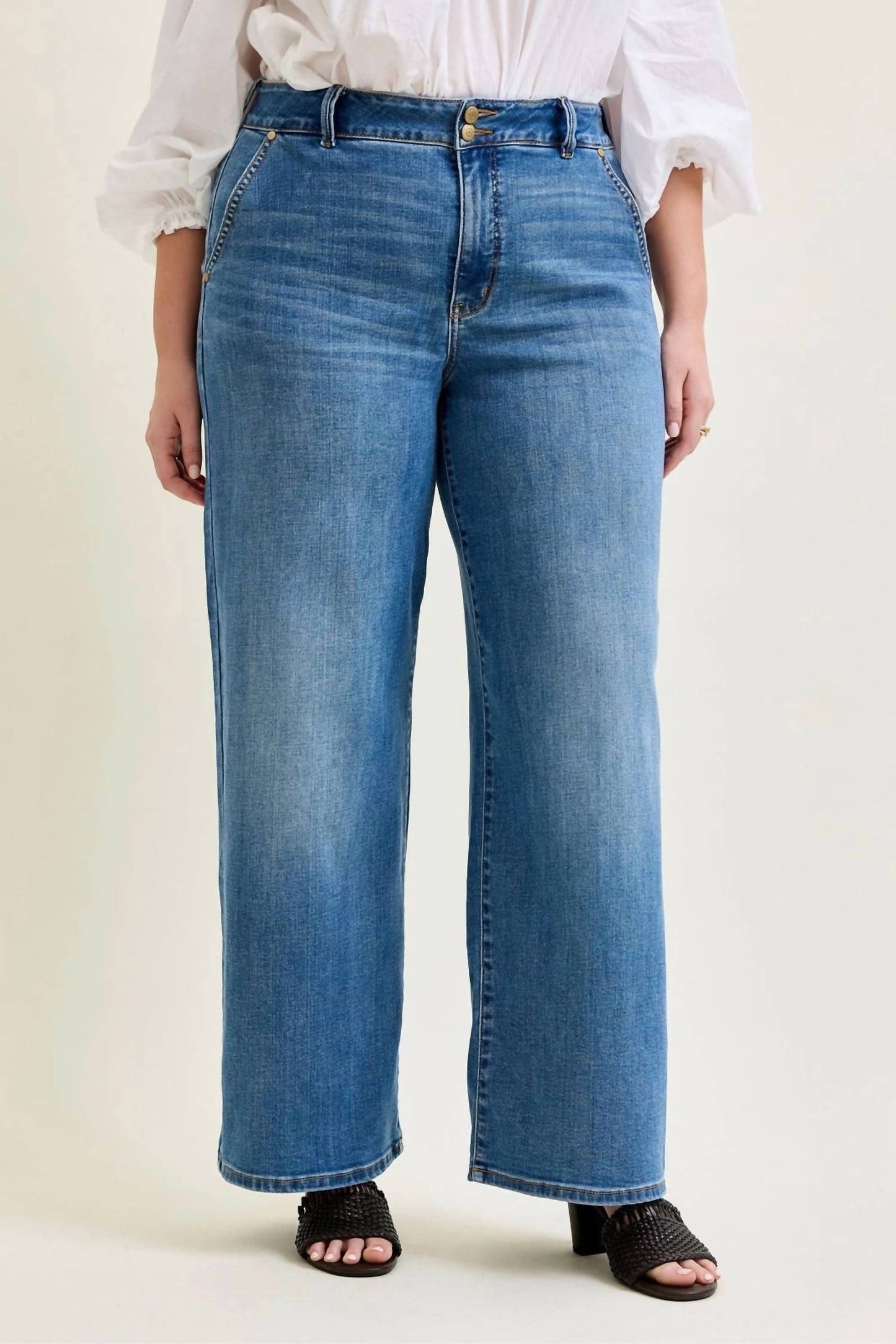 Judy Blue - High Waist Trouser Column Jeans - Petite