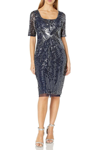 Adrianna Papell - Full Beaded Short Evening Dress