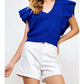 Strut & Bolt - Pleated Short Sleeve Knit Top