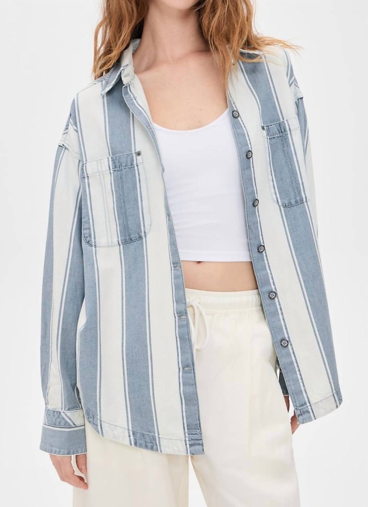 Free People - Crossroads Stripe Button Down Shirt