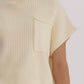 Entro - Ribbed Knit Sweater Top With Pocket