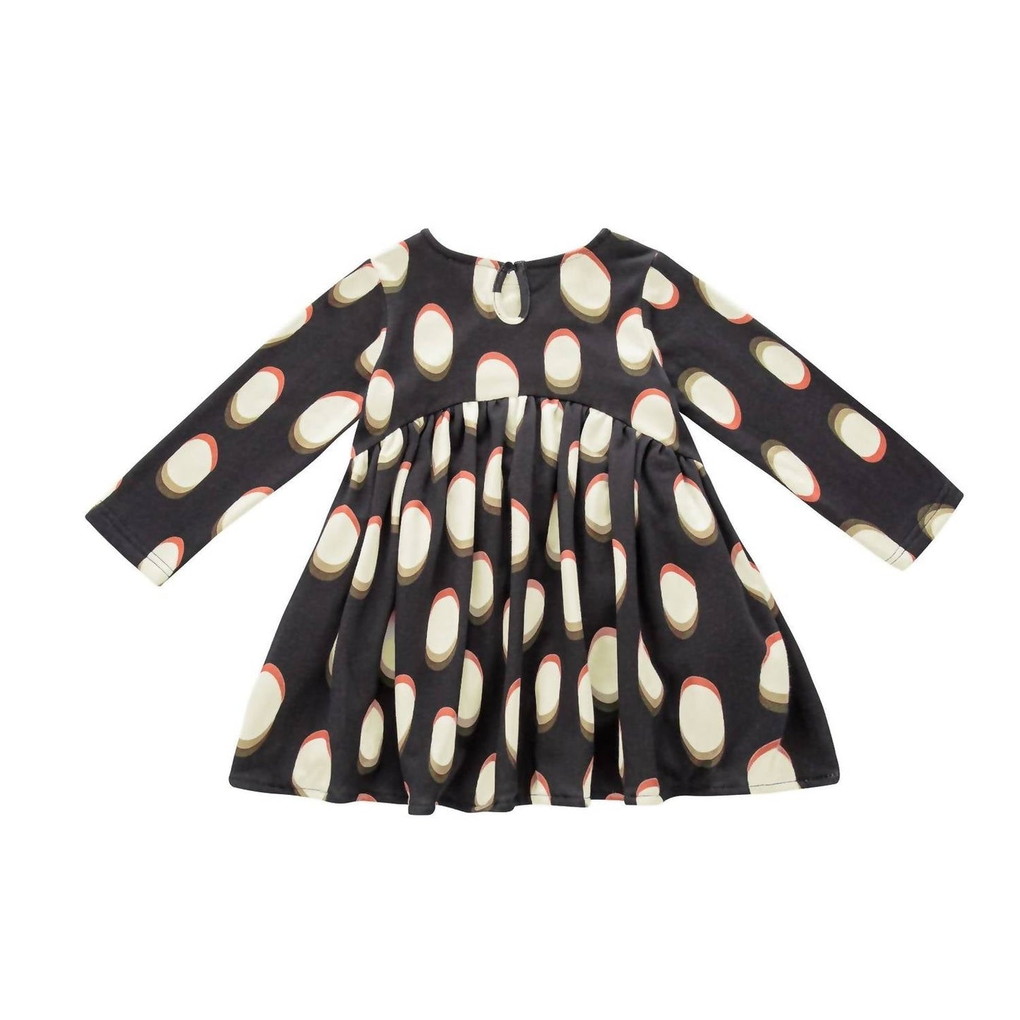 Omamimini - Girls' Drop Waist Long Sleeve Terry Dress