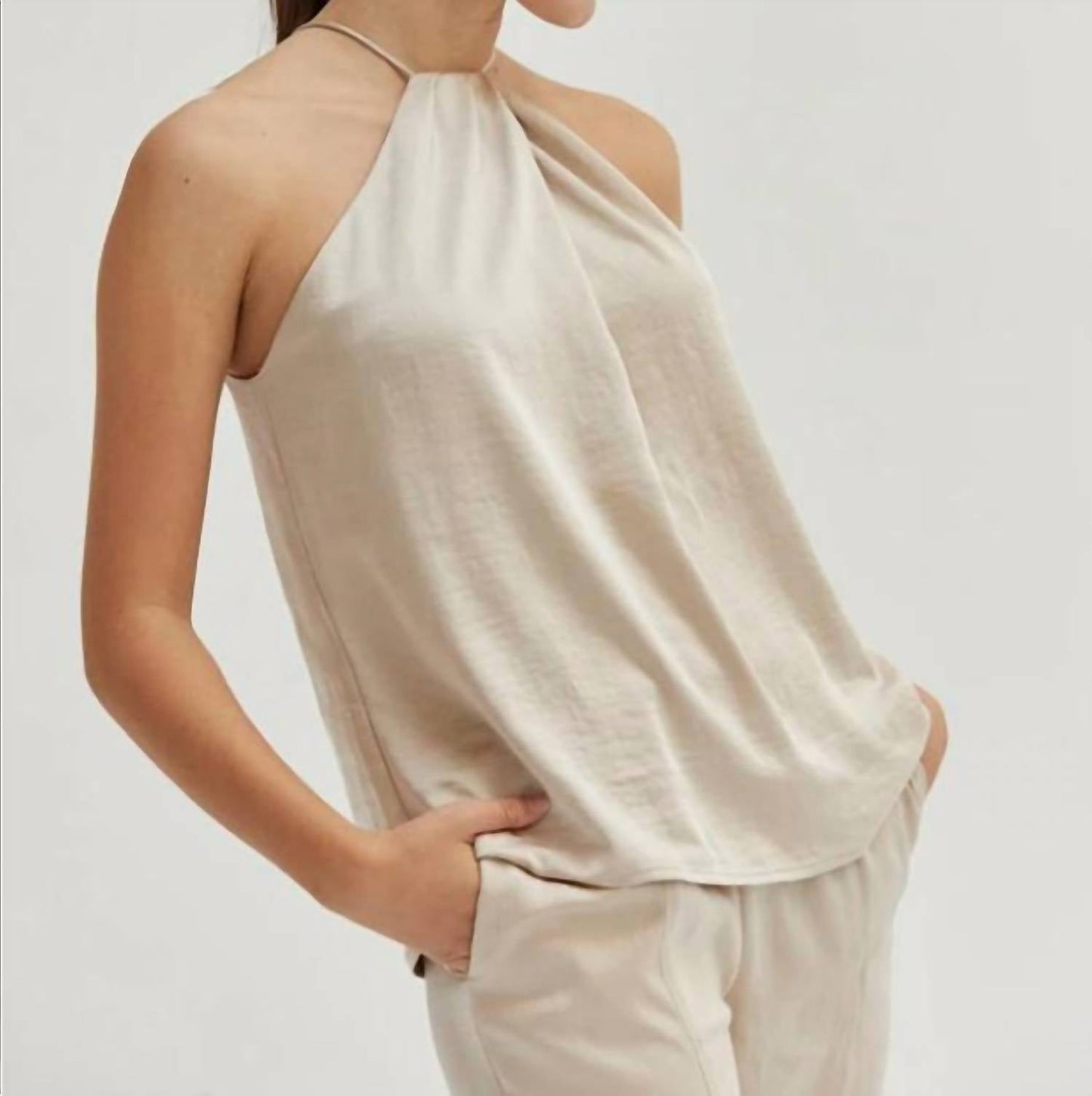 Crescent - Maria Satin Halter Top