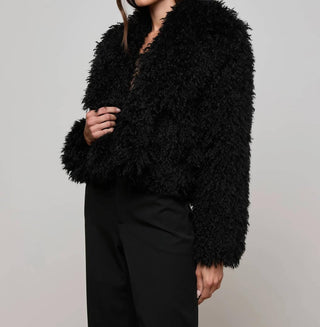 L'Agence - Aura Cropped Faux Fur Jacket