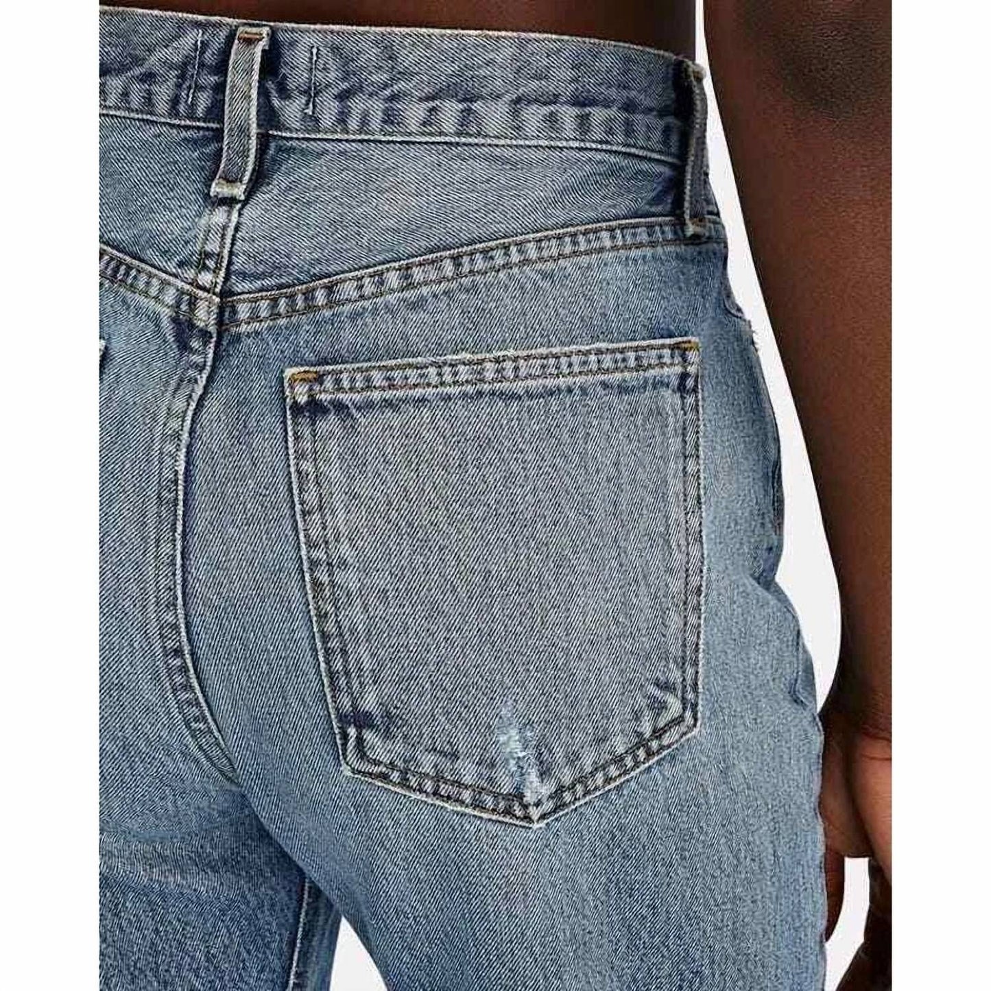 Agolde - Mia Mid Rise Straight Distressed Jeans