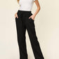 Double Take - Texture Drawstring Straight Pants