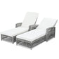 GO 2 Piece Long Reclining Chaise Outdoor Wicker Lounge Set