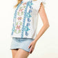Thml - Flutter Sleeve Embroidered Top