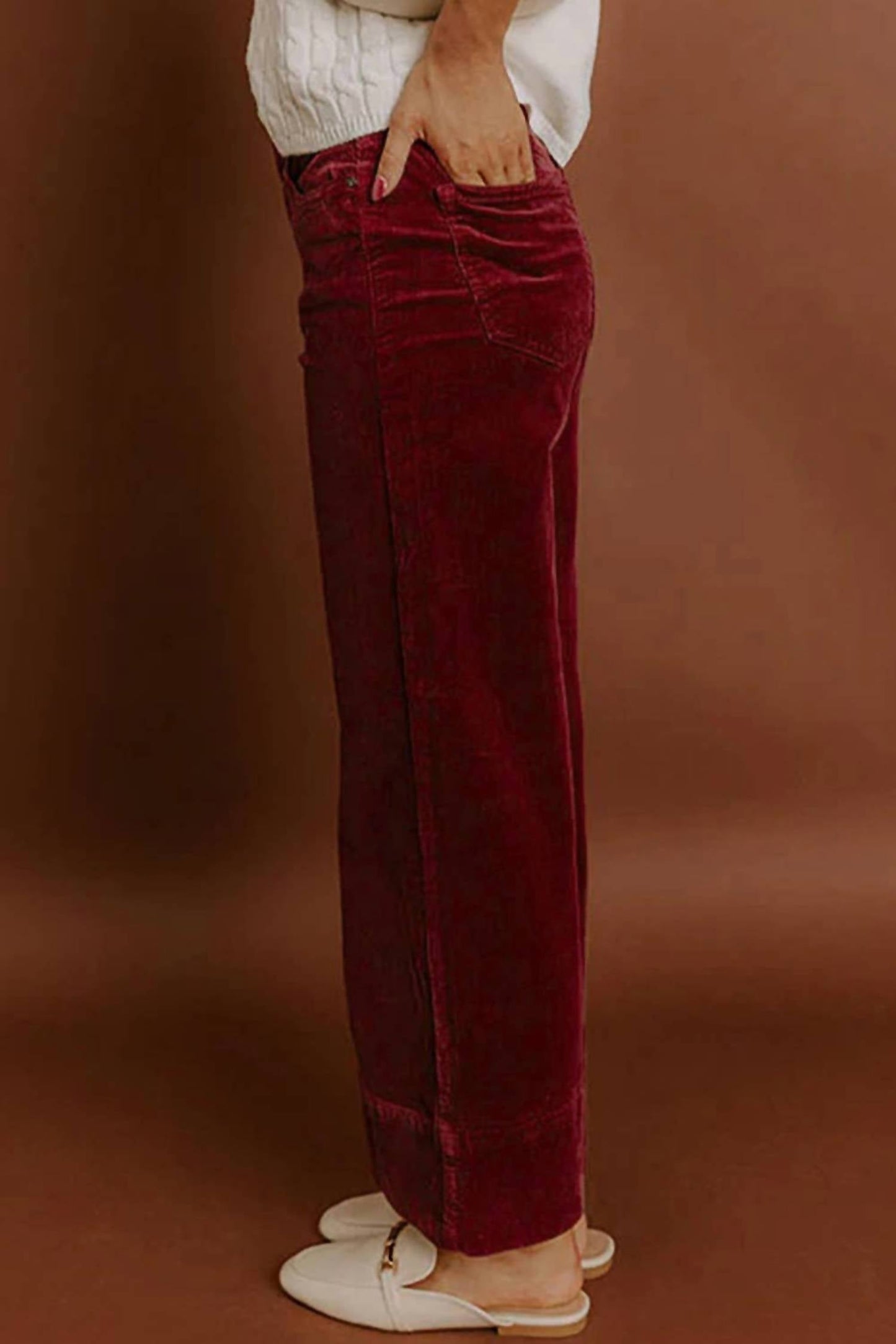 66Disco - Corduroy High Waist Wide Leg Pants