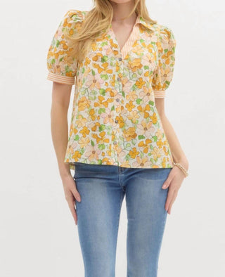 Entro - Molly Floral V-neck Blouse
