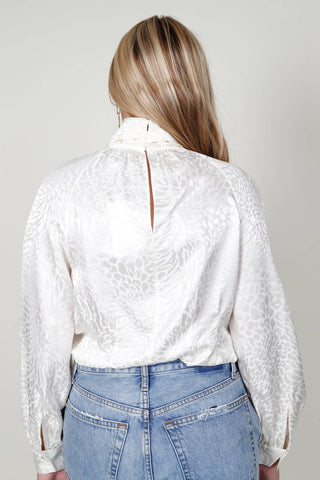 Frame - Foldover Mock Neck Blouse