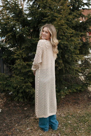 Elan - Long Crochet Cardigan