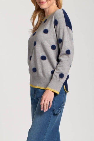 Apny - Long Sleeve Polka Dot Sweater