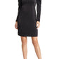 Chelsea28 Long Sleeve Satin Minidress in Black, Size Large