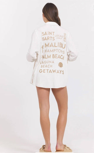 Vintage Havana - Printed Washed Button Down Shirt