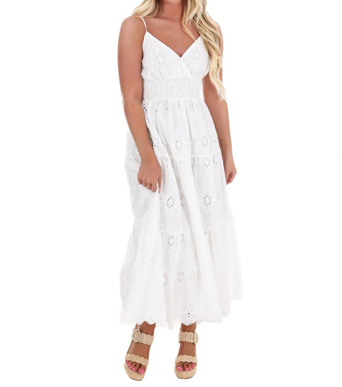 Flying Tomato - Just Let it Be Eyelet Midi Dress