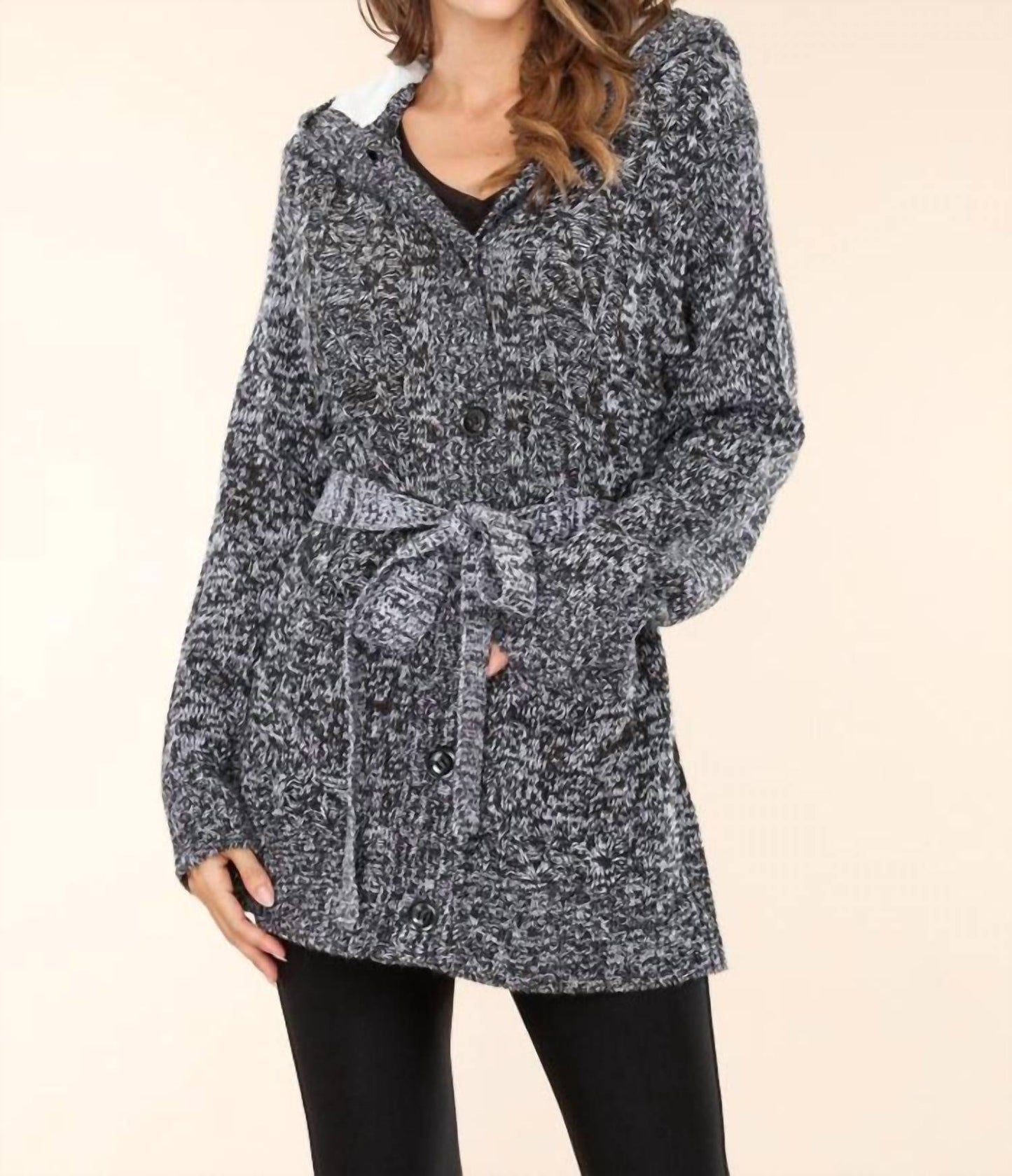 Benny And Zoey - Plus Size Button Up Sweater Jacket