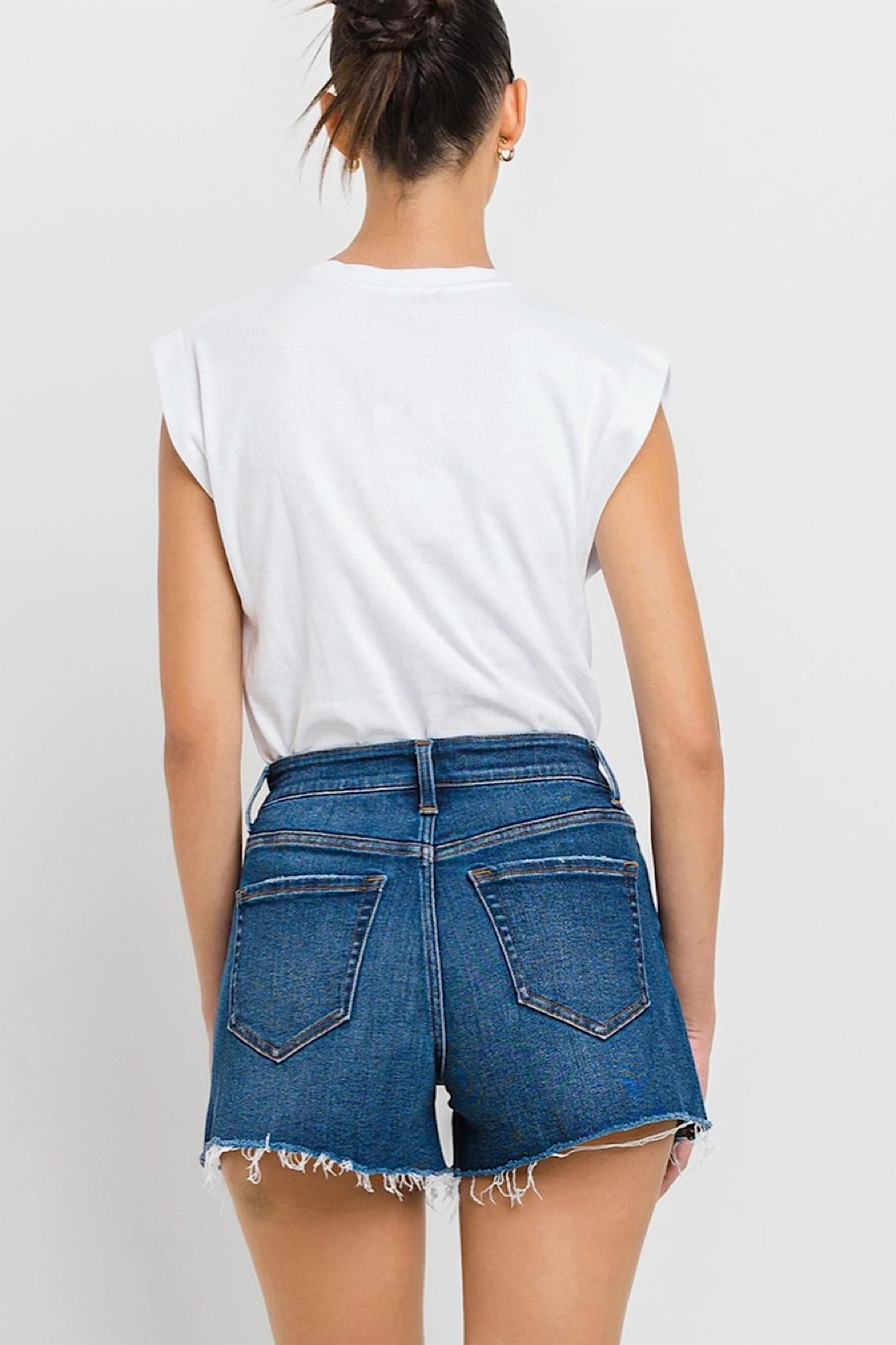 Vervet By Flying Monkey - High Rise Slit Raw Hem A-line Short